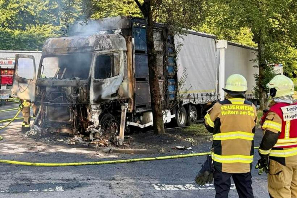 В Германии загорелась фура белоруса, огонь уничтожил кабину